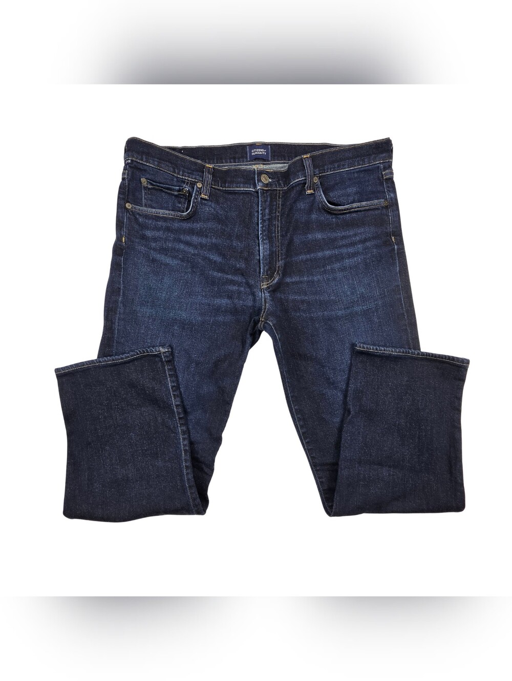 Citizens of Humanity Adler Jeans Mens 38x27 Blue Cashmere Blend Slim Dark Wash